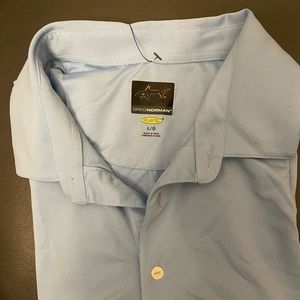 Greg Norman Play Dry Mens’s Light Blue Golf Polo Short Sleeve L
